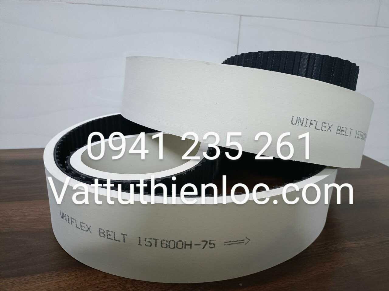 Dây Curoa Uniflex Belt 15T600H - 75 Đắp Cao Su Trắng