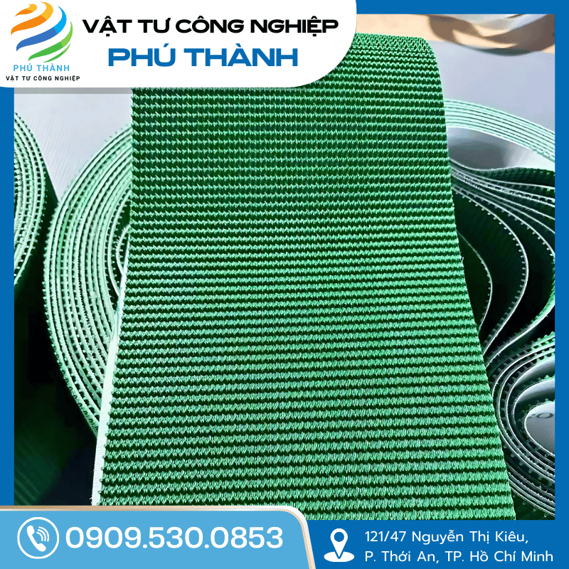 Băng Tải PVC Xanh Mặt Gai Nhám