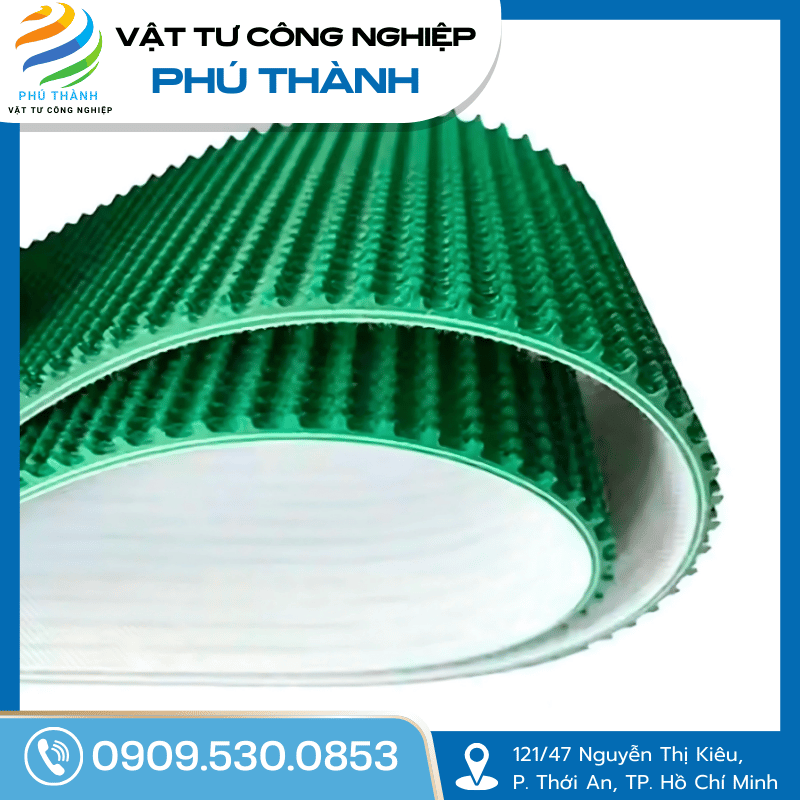 Băng Tải PVC Xanh Mặt Gai Nhám
