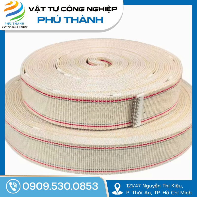 Băng Tải Cotton Viền Đỏ, Viền Xanh Dùng Cho Máy Gấp, Máy Xếp