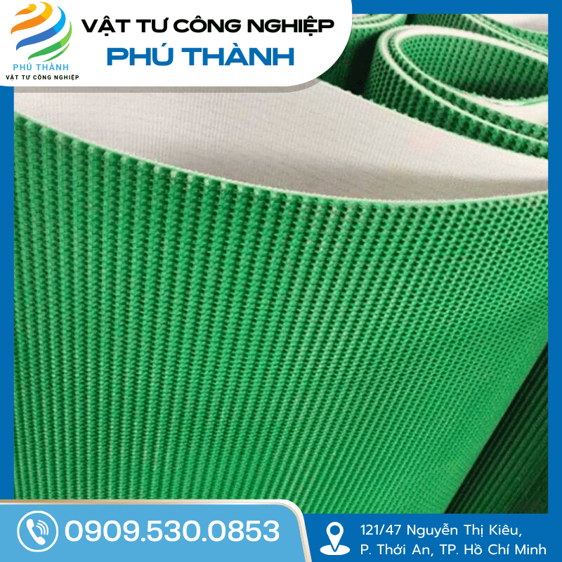 Băng Tải PVC Xanh Mặt Gai Nhám