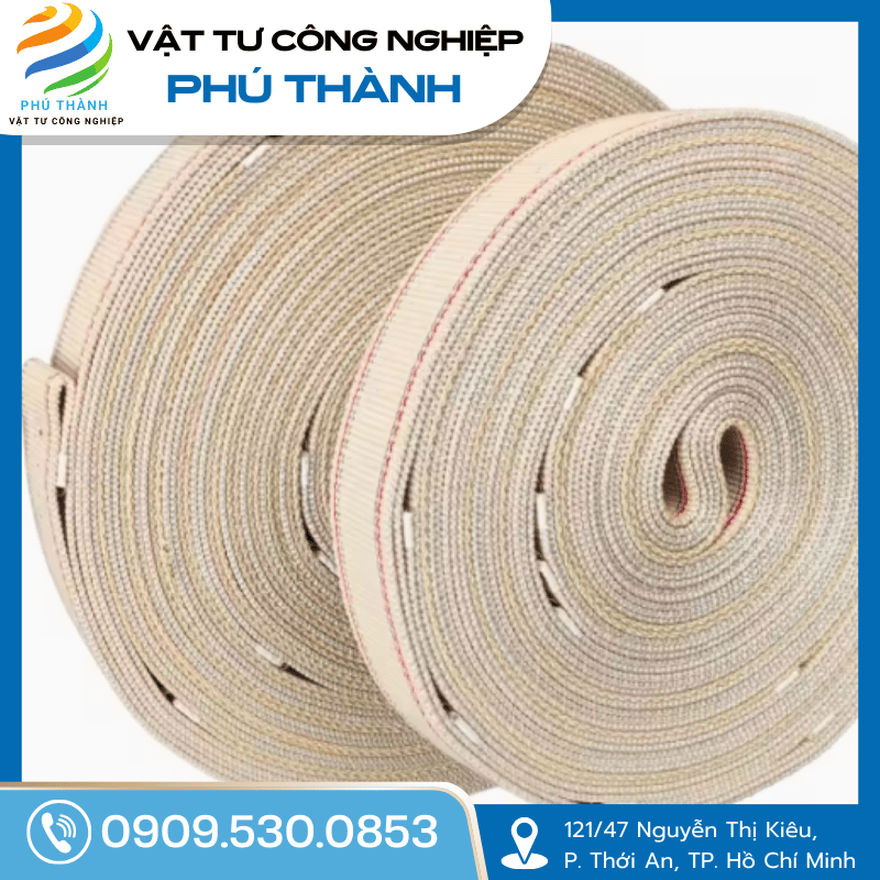 Băng Tải Cotton Viền Đỏ, Viền Xanh Dùng Cho Máy Gấp, Máy Xếp